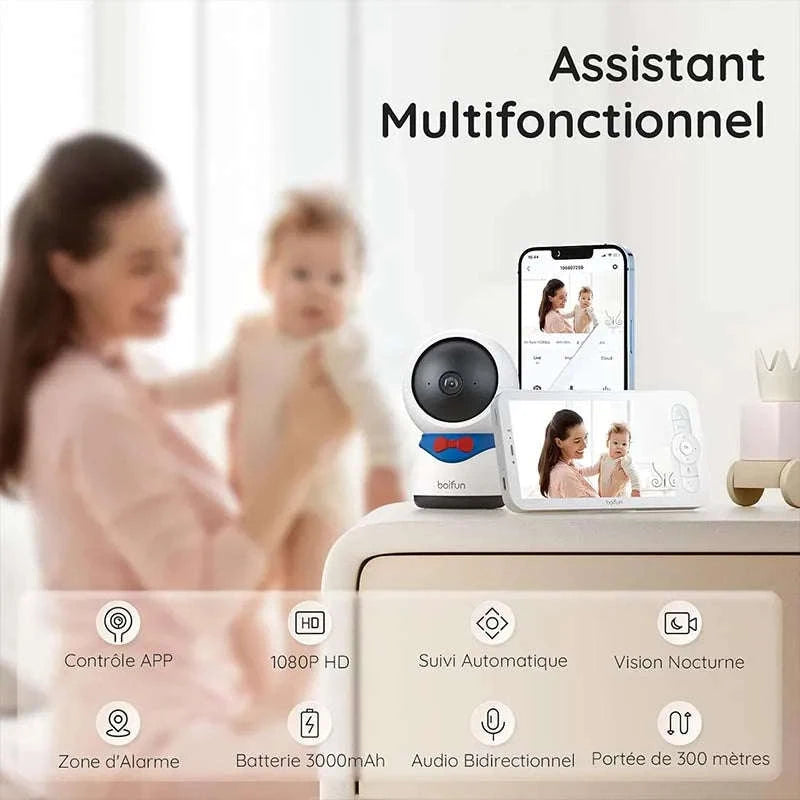 BOIFUN 1080P Baby Monitor with 355° PTZ and App Control-United States