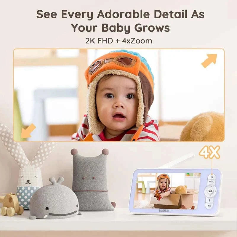 BOIFUN 2K WiFi Baby Monitor with 5'' Screen, 2-Way Talk-United States