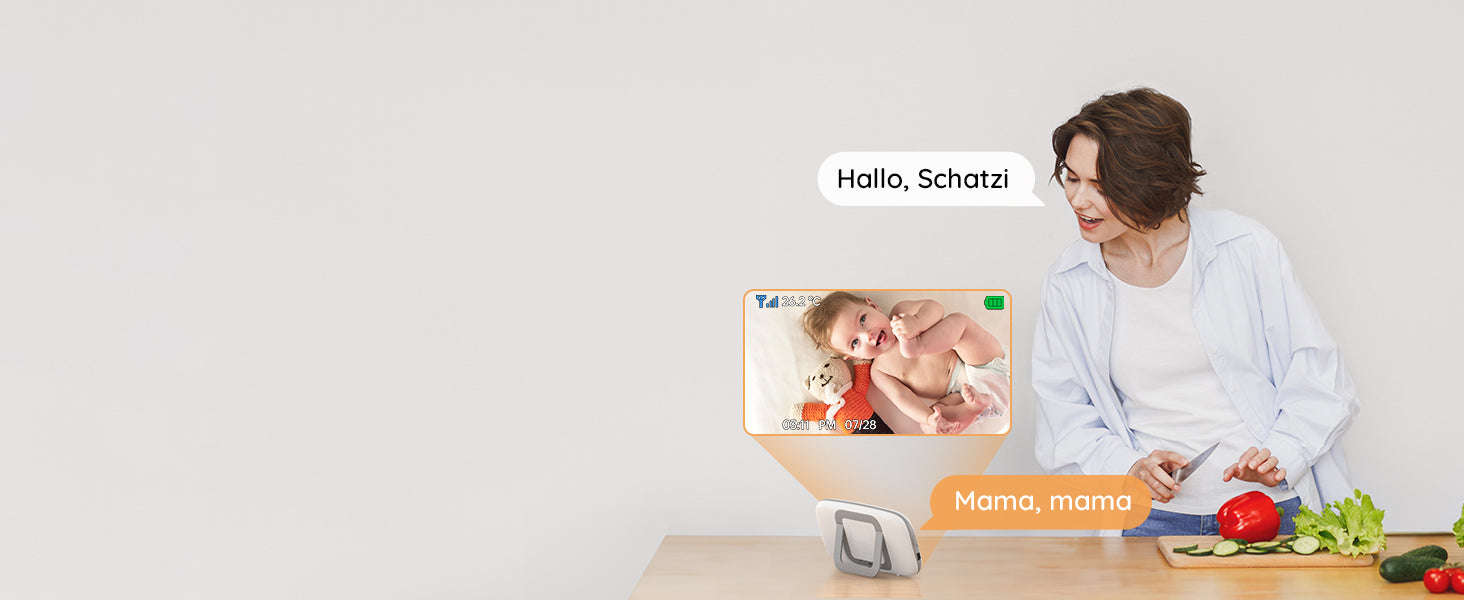 BOIFUN 3.2" Wireless Baby Monitor with Camera, VOX, Night Vision-United States