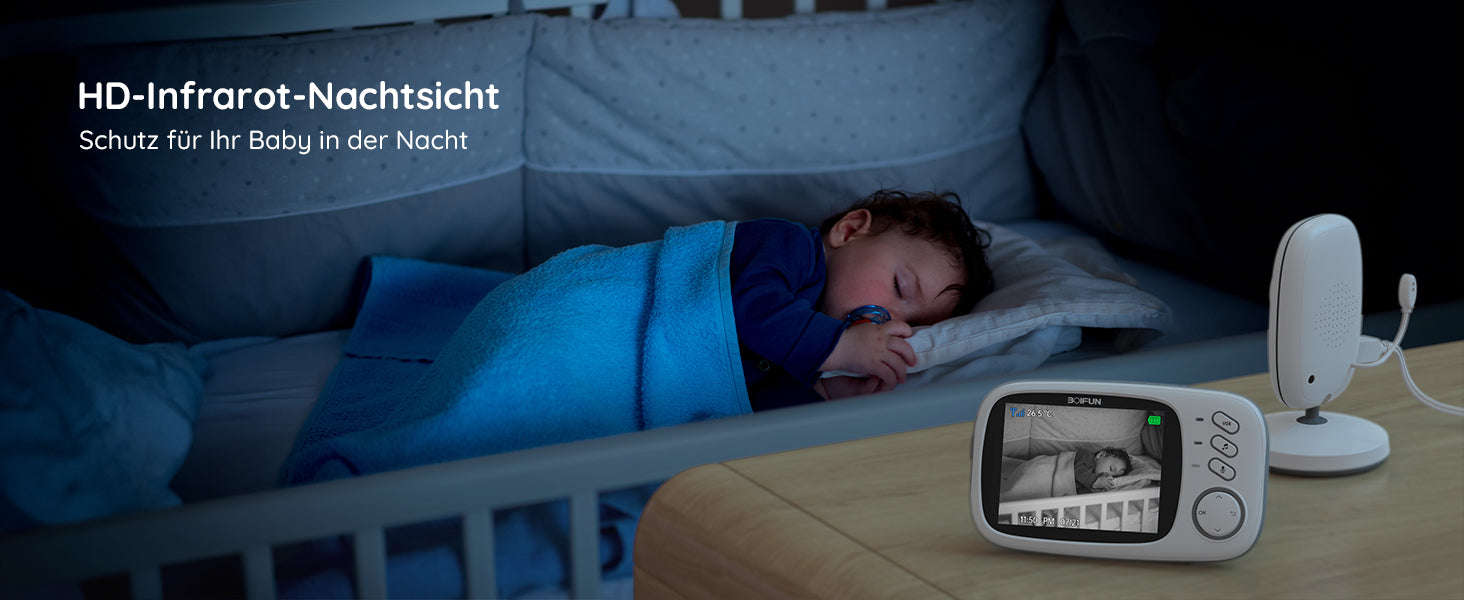 BOIFUN 3.2" Wireless Baby Monitor with Camera, VOX, Night Vision-United States