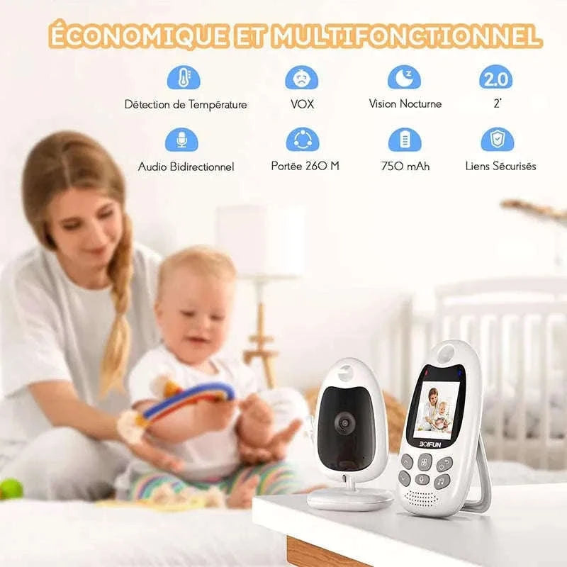 BOIFUN Baby Monitor with Camera, VOX, Night Vision, 2.4 GHz-United States