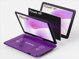 BOIFUN Portable DVD Player with 15.6" Swivel Screen-Purple / United States