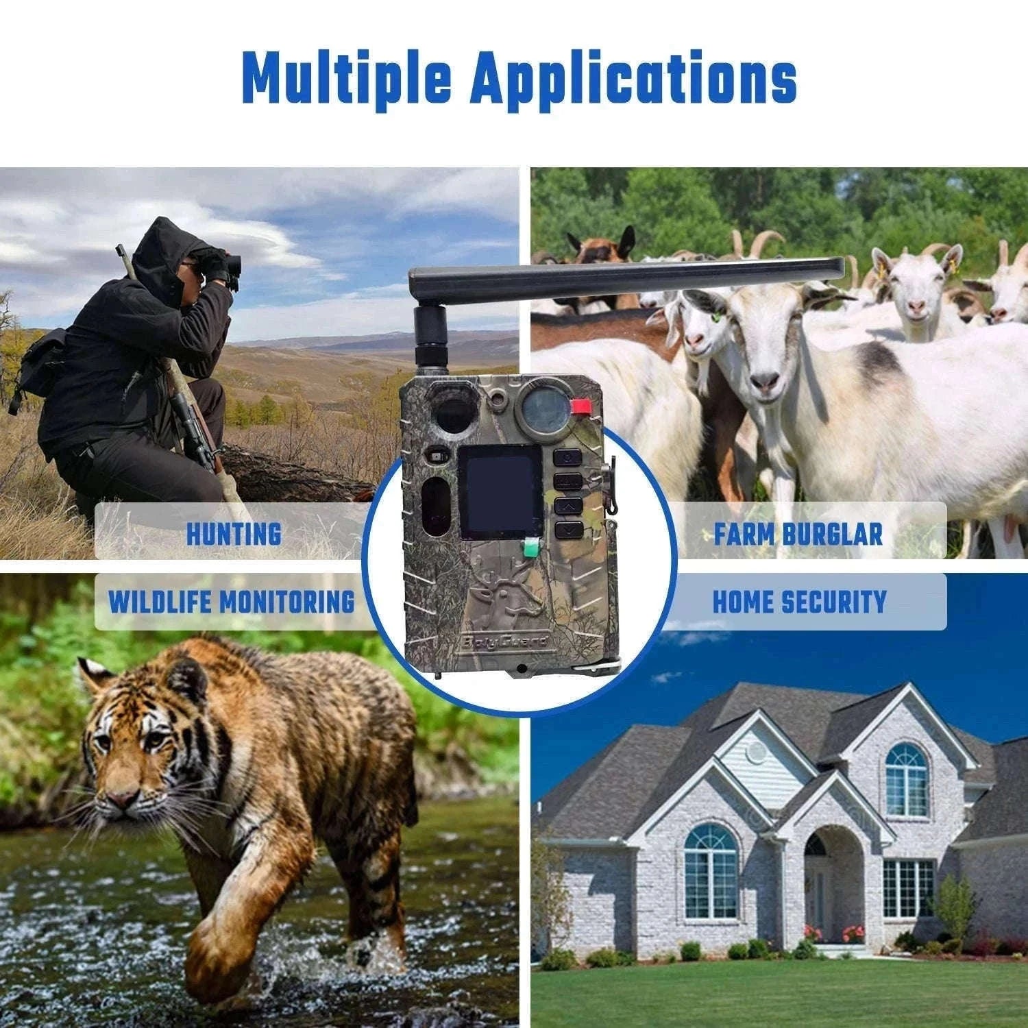 BolyGuard BG410-MS 4G LTE Trail Camera 4K 37MP Night Vision-With solar charger