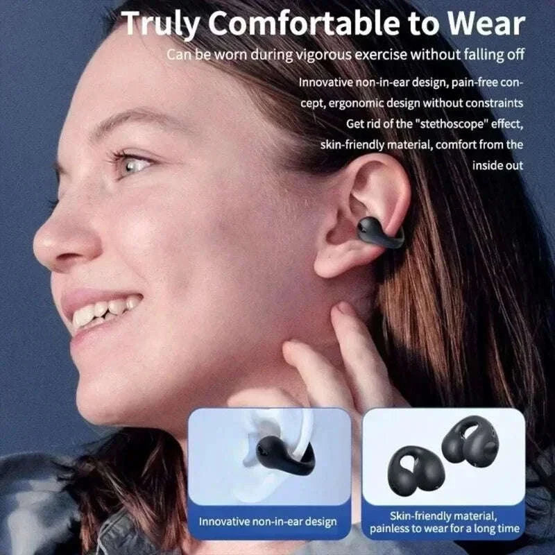 Bone Conduction Bluetooth 5.1 Wireless Sports Headphones Waterproof-United States / WHITE