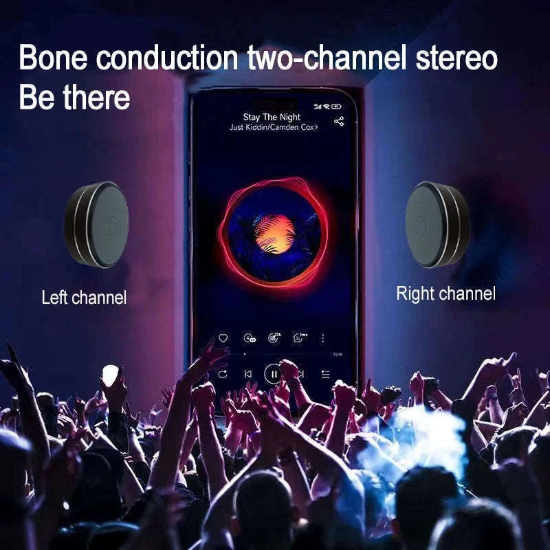 Bone Conduction Wireless Speaker with Sucker Mount & Loop-silver / Speaker