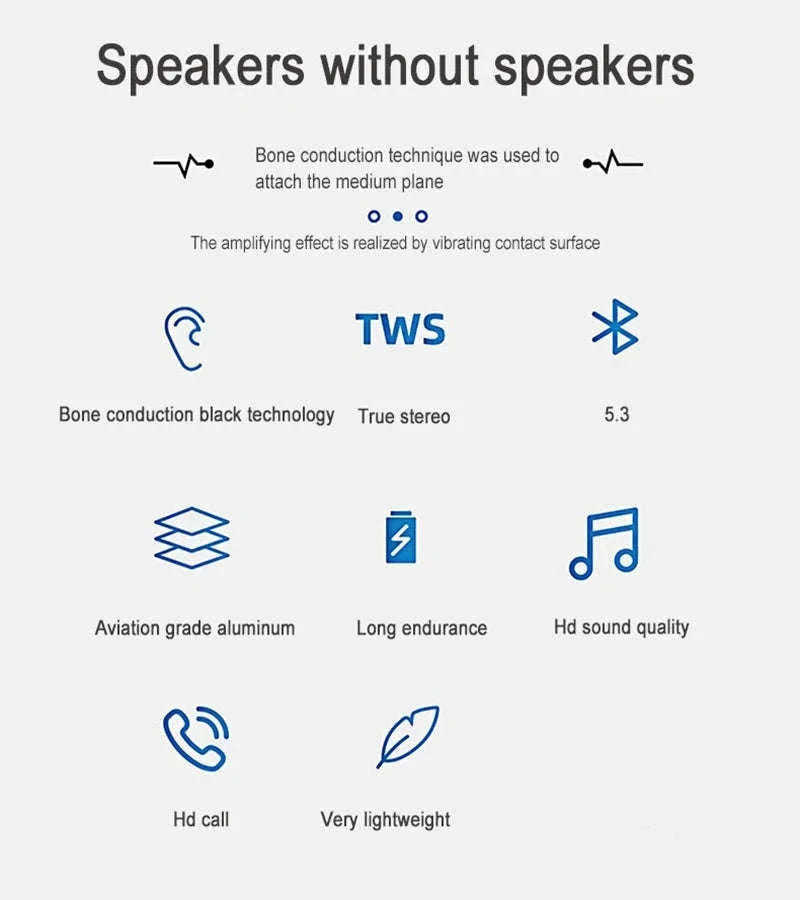 Bone Conduction Wireless Speaker with Sucker Mount & Loop-silver / Speaker