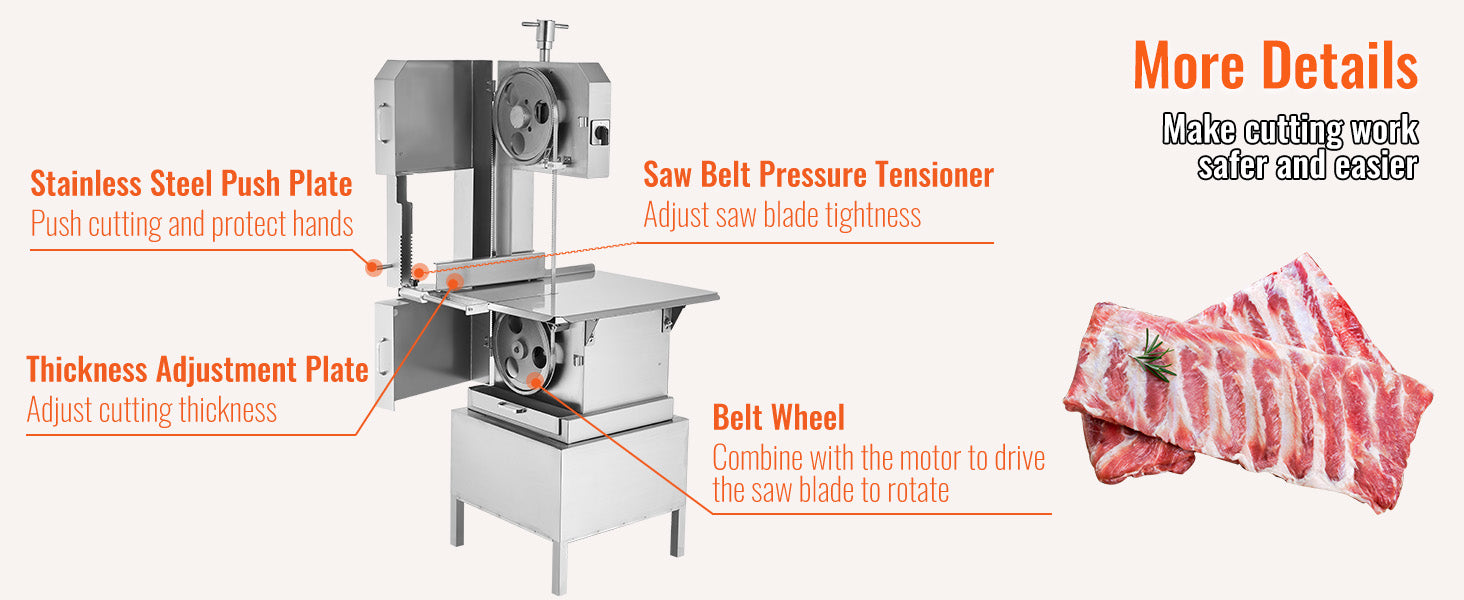 Commercial Electric Meat Bandsaw for Frozen Meat and Bone