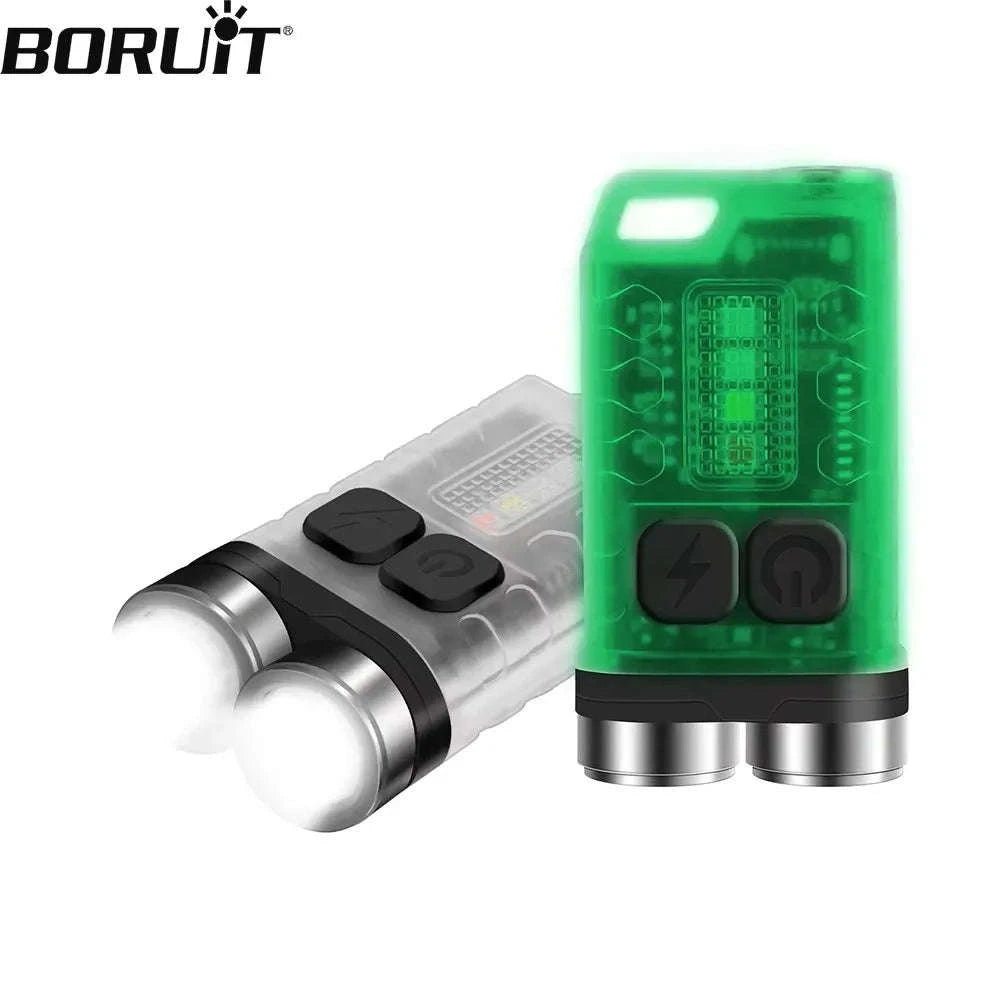 BORUiT V3 Keychain UV LED Rechargeable EDC Flashlight-White / United States