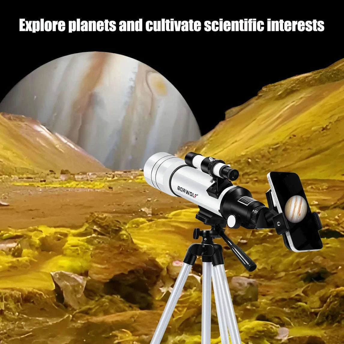 BORWOLF 70400 Astronomical Telescope with 70mm Lens-White