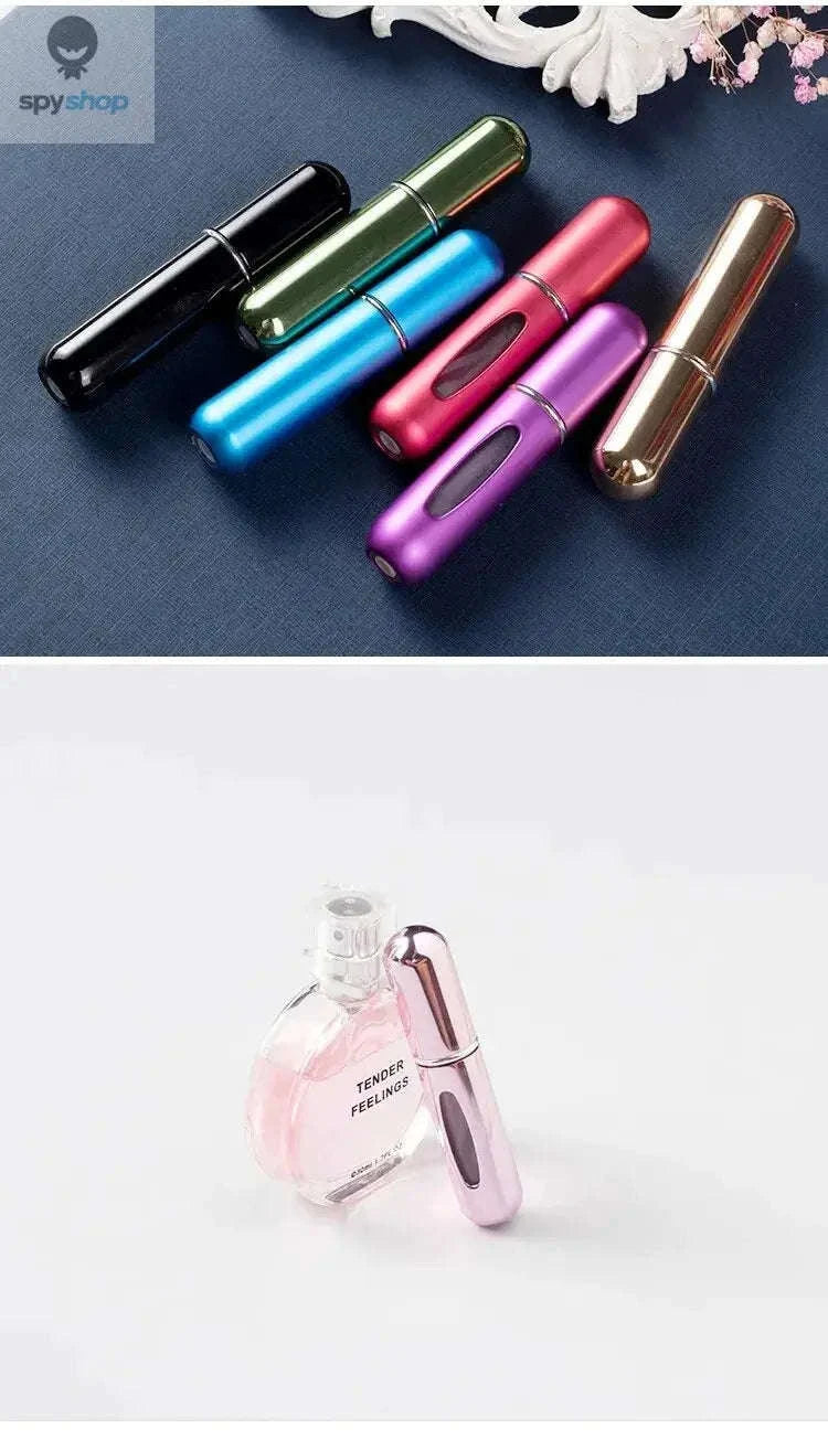 Bottom Charge Perfume Refillable Bottle – 5ml Travel Atomizer with Metal Case-2