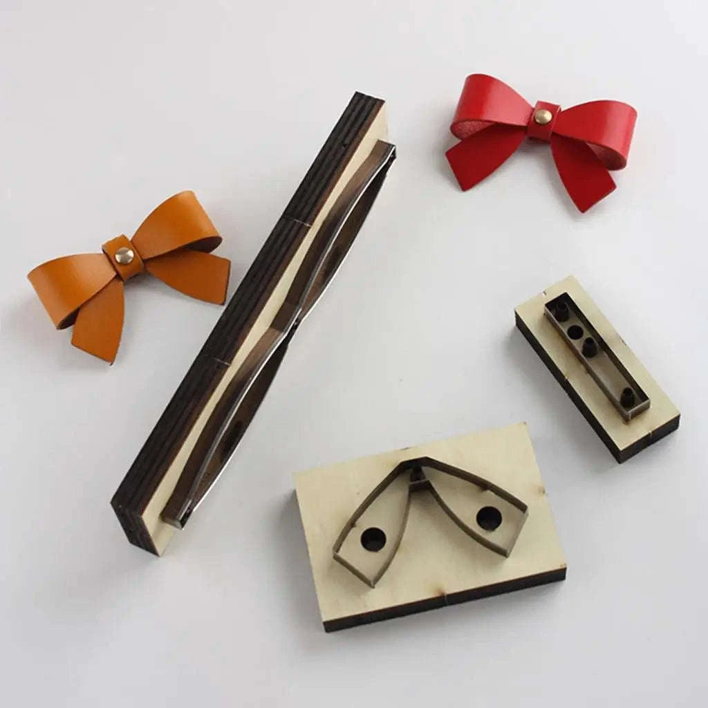 Bowknot Metal Cutting Dies Set for Leather Craft & DIY Projects-United States