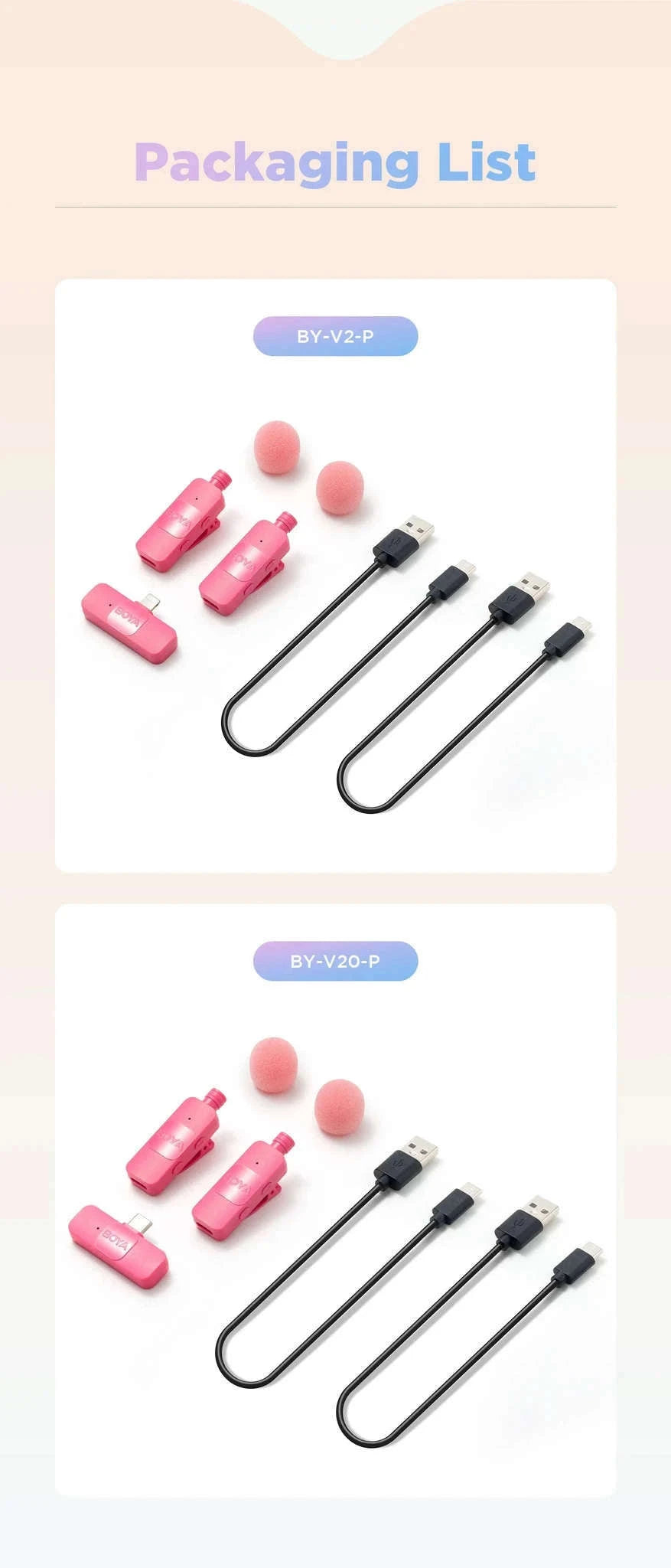 BOYA BY-V Wireless Lavalier Microphone for Smartphones-BY-V10-Type-C-gift