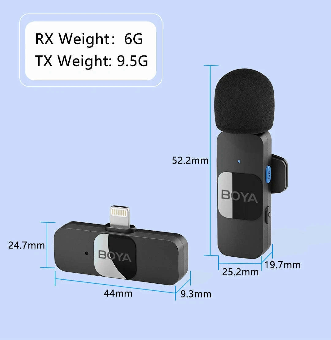 BOYA BY-V2 Wireless Lavalier Microphone-BY-V1.-Lightning