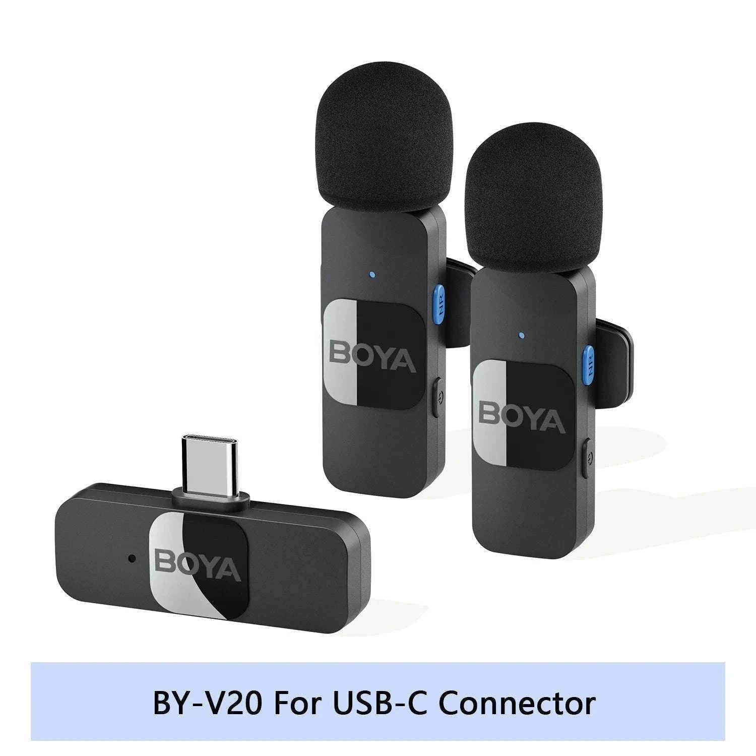 BOYA BY-V2 Wireless Lavalier Microphone for Clear Two-Voice Recording-BY-V1.-Lightning