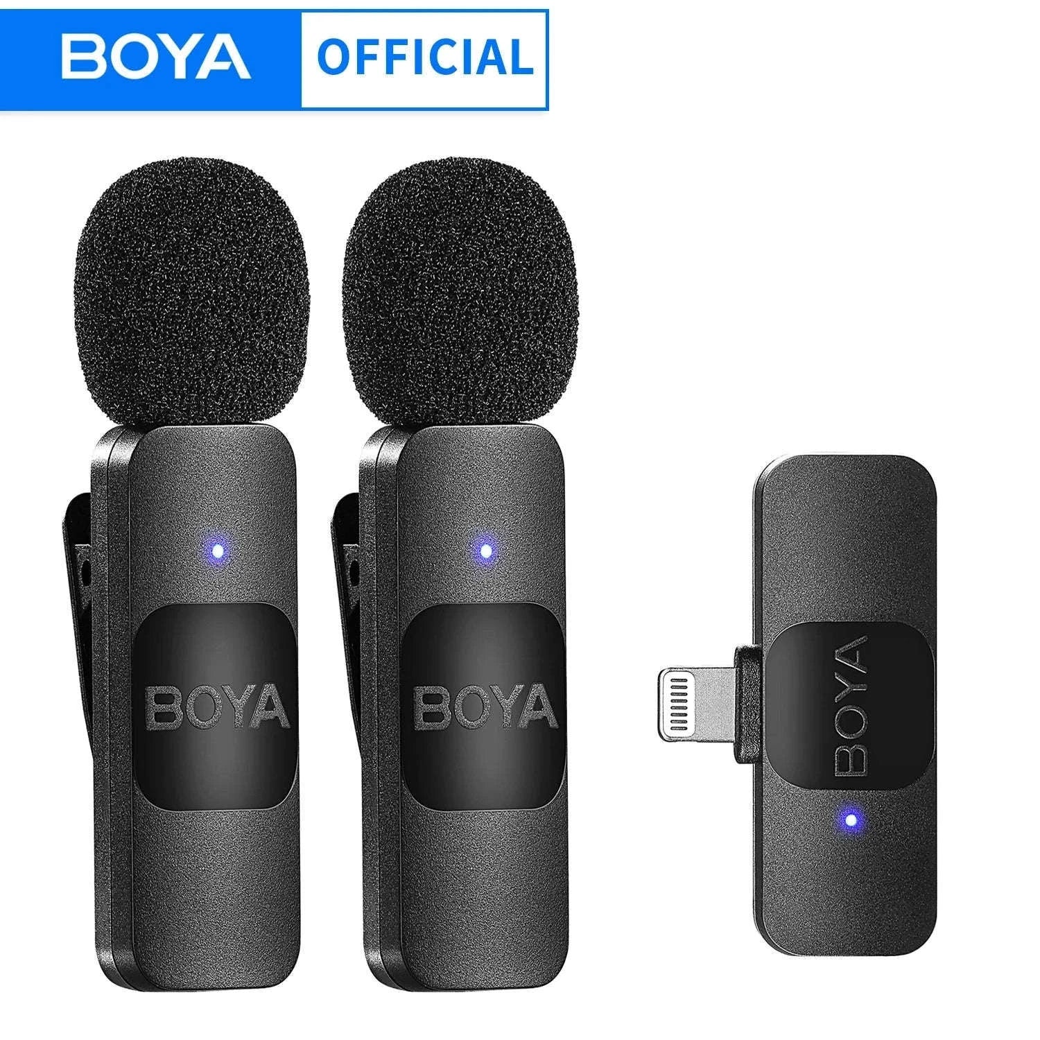 BOYA BY-V2 Wireless Lavalier Microphone for Clear Two-Voice Recording-BY-V1.-Lightning