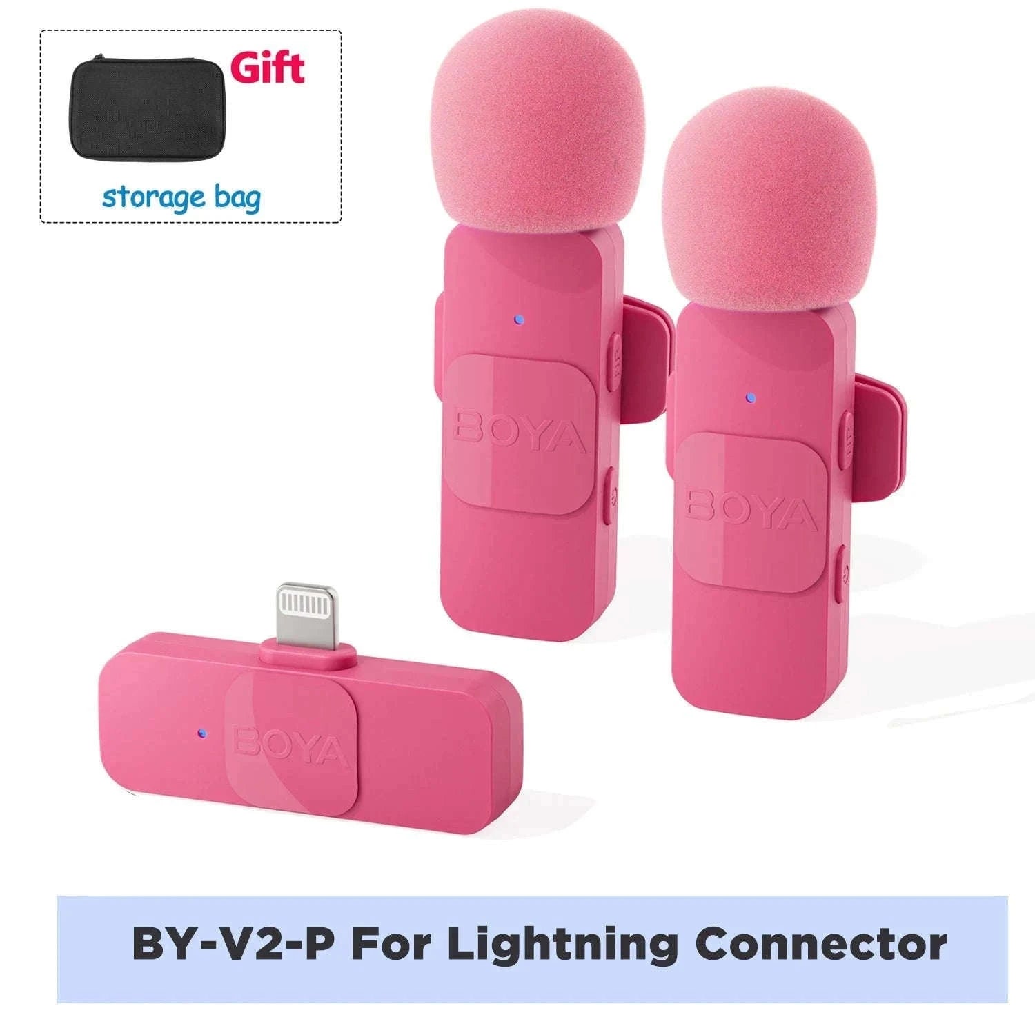 BOYA BY-V2 Wireless Lavalier Microphone for Clear Two-Voice Recording-BY-V1.-Lightning