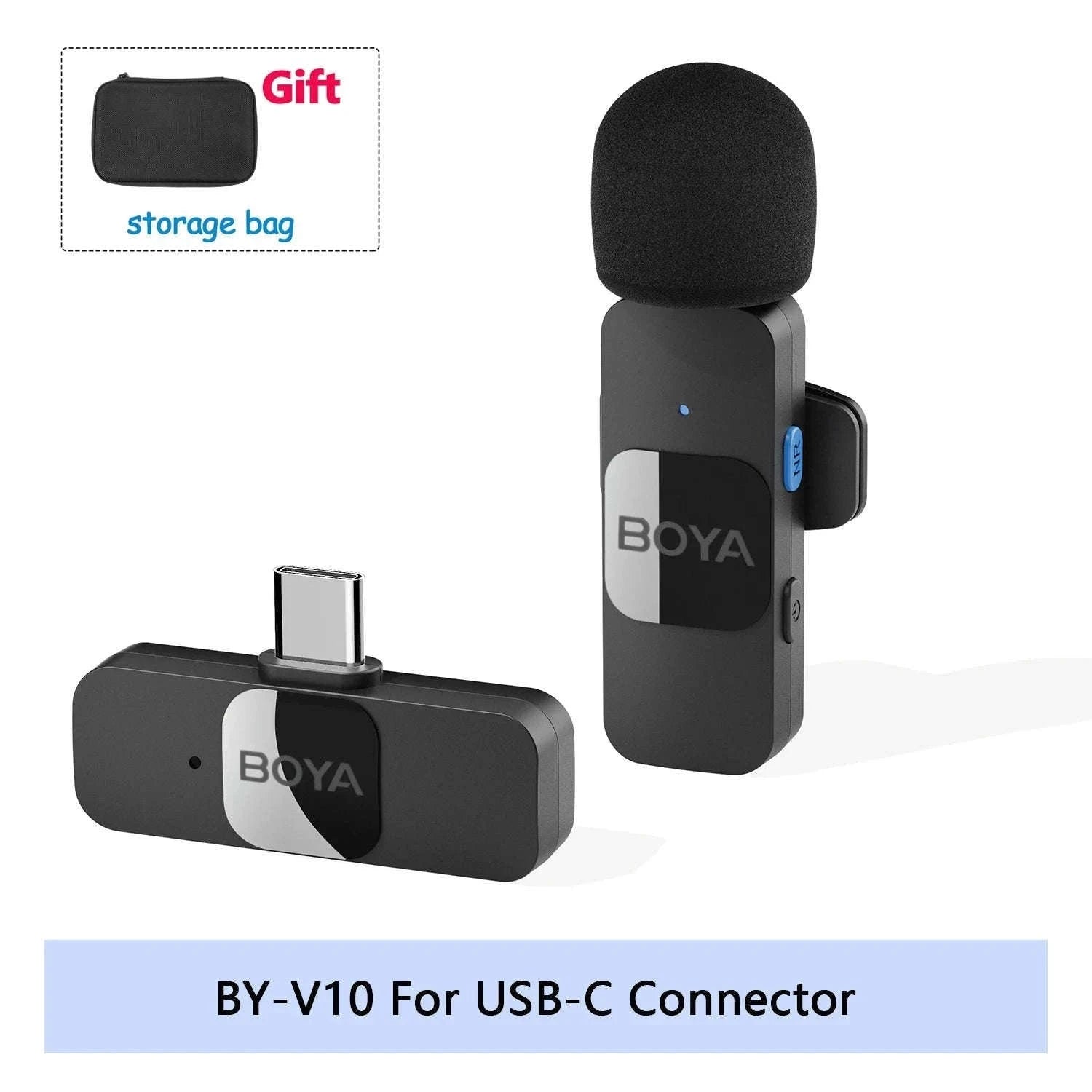BOYA BY-V2 Wireless Lavalier Microphone for Clear Two-Voice Recording-BY-V1.-Lightning
