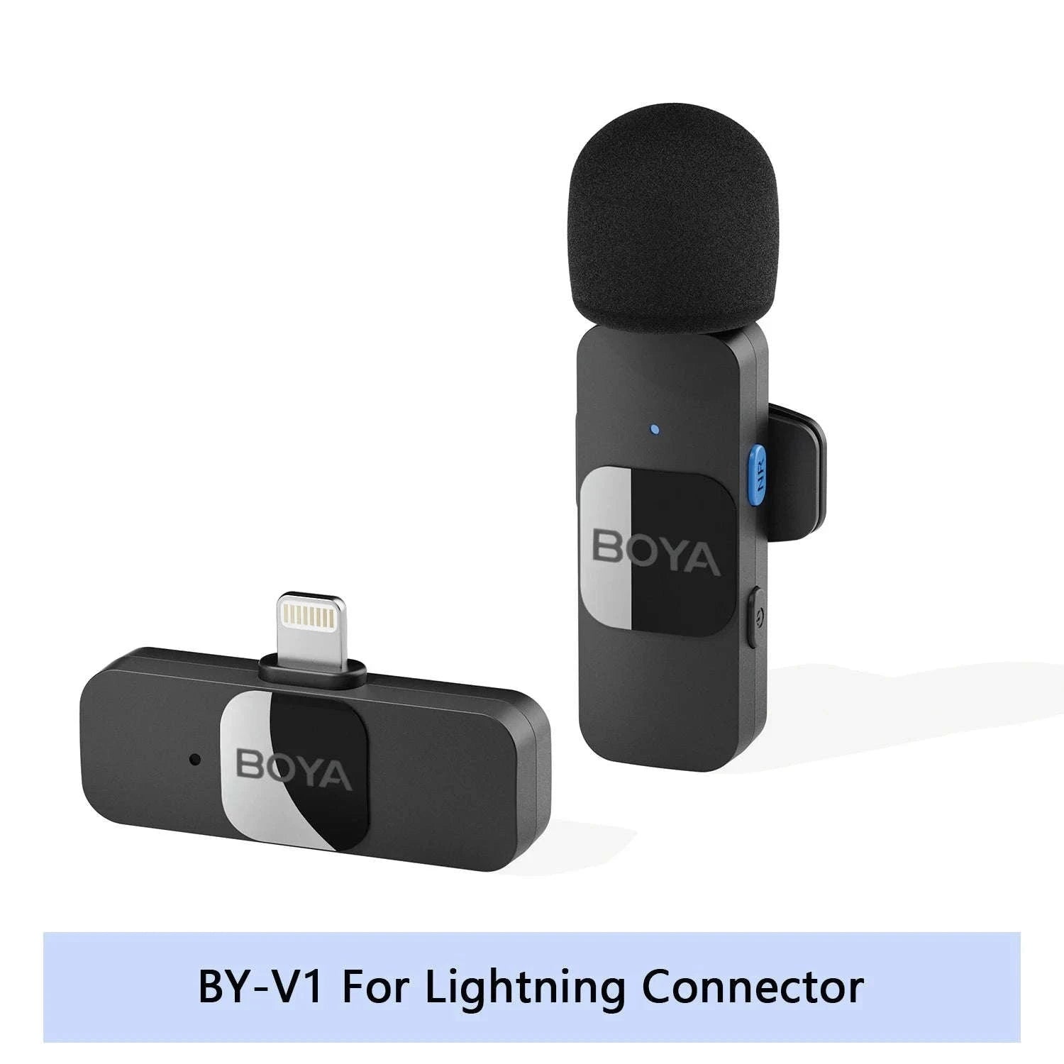 BOYA BY-V2 Wireless Lavalier Microphone for Clear Two-Voice Recording-BY-V1.-Lightning