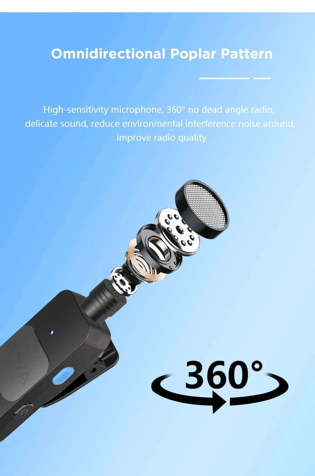 BOYA BY-V2 Wireless Lavalier Microphone for Clear Two-Voice Recording-BY-V1.-Lightning