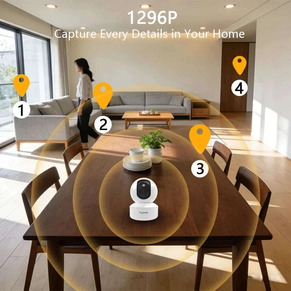 BoyKeep 3MP WiFi Indoor Security Camera with Auto Tracking-USB / United Kingdom