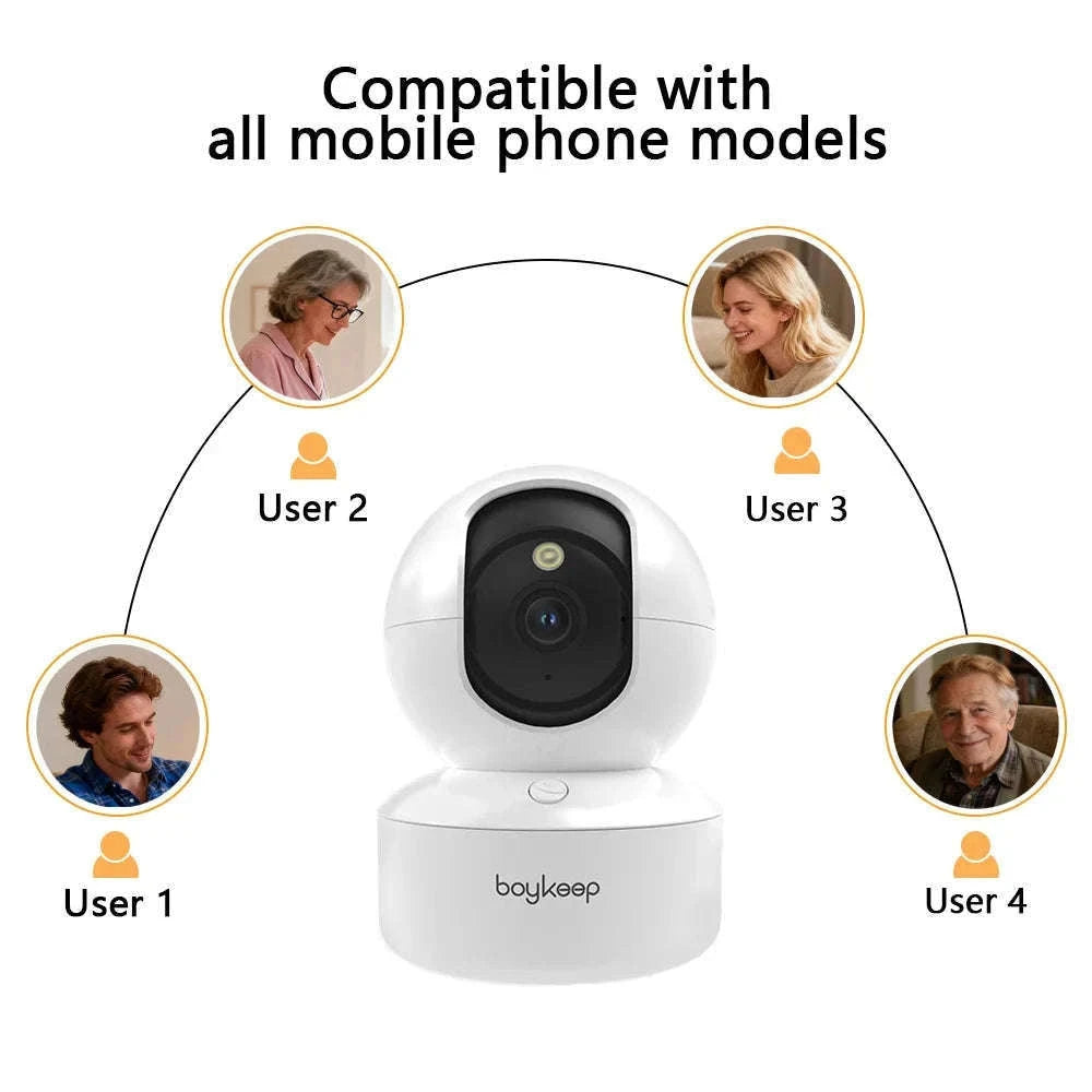 BoyKeep 3MP WiFi Indoor Security Camera with Auto Tracking-USB / United Kingdom