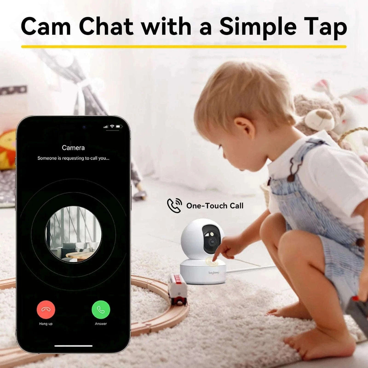 BoyKeep 3MP WiFi Indoor Security Camera with Auto Tracking-USB / United Kingdom