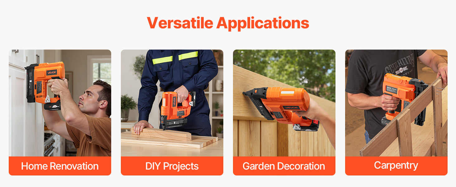 SucceBuy Cordless Brad Nailer 18 Gauge 20V Battery Powered Nail Gun and Staple Gun with 500 pcs Nails 500 pcs Staples