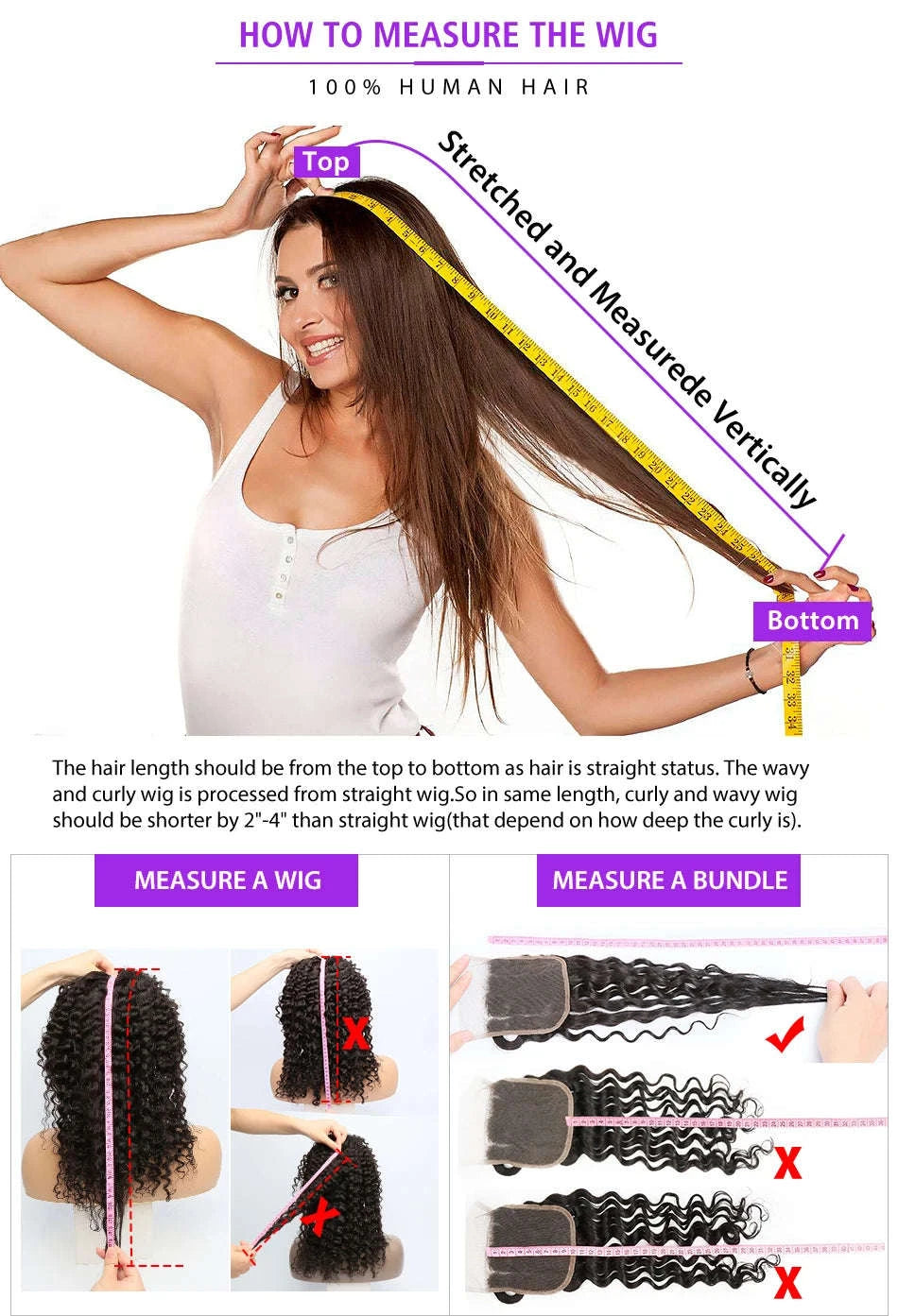 Brazilian Straight Hair Bundles – Natural Human Hair Extensions-Natural Color / Remy Hair / 10A|france|24 24 24