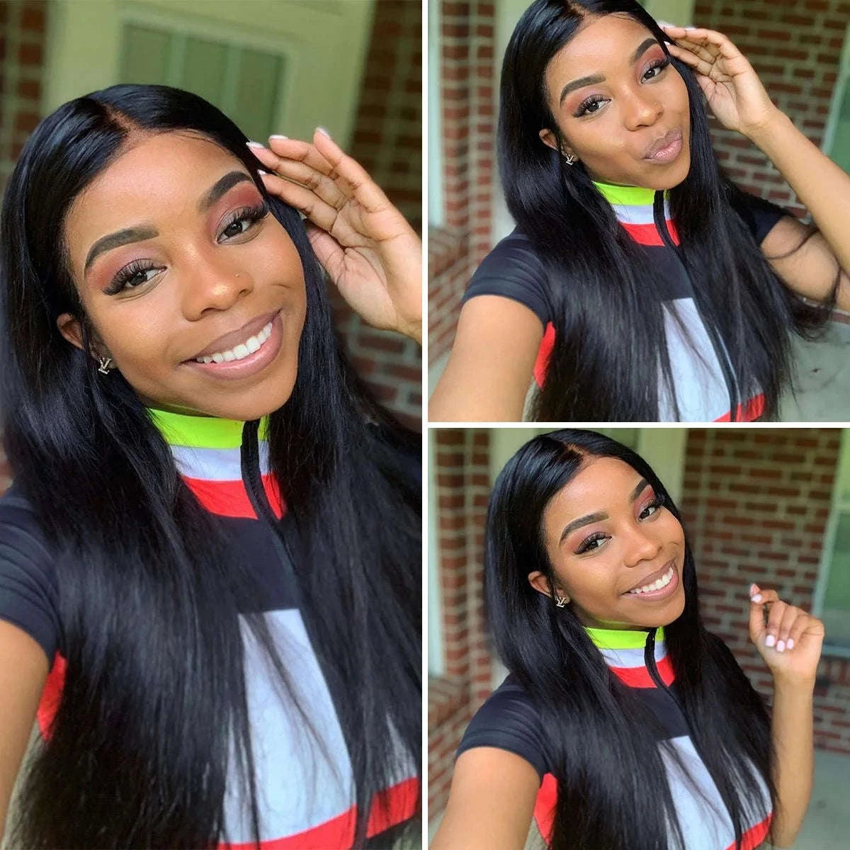 Brazilian Straight Hair Bundles – Natural Human Hair Extensions-Natural Color / Remy Hair / 10A|france|24 24 24