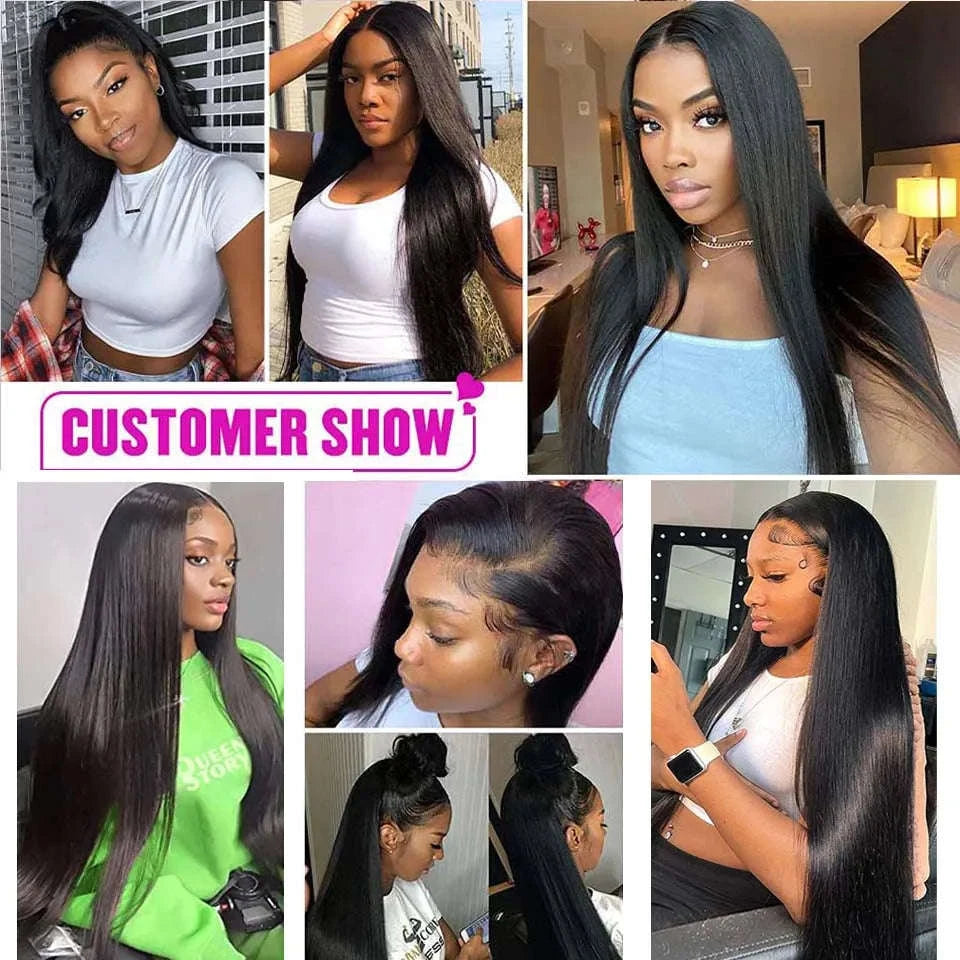 Brazilian Straight Hair Bundles – Natural Human Hair Extensions-Natural Color / Remy Hair / 10A|france|24 24 24