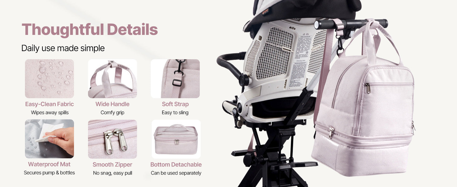 Breast Pump Backpack with Insulated Storage for Travel & Work