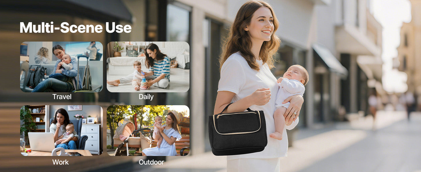Portable Breast Pump Bag with Insulated Storage & Waterproof Mat