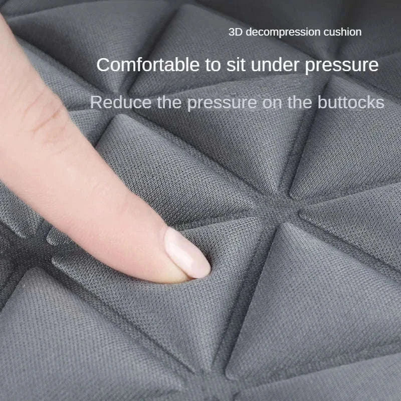 Breathable 3D Massage Car Seat Cushion Cover-Black square pad