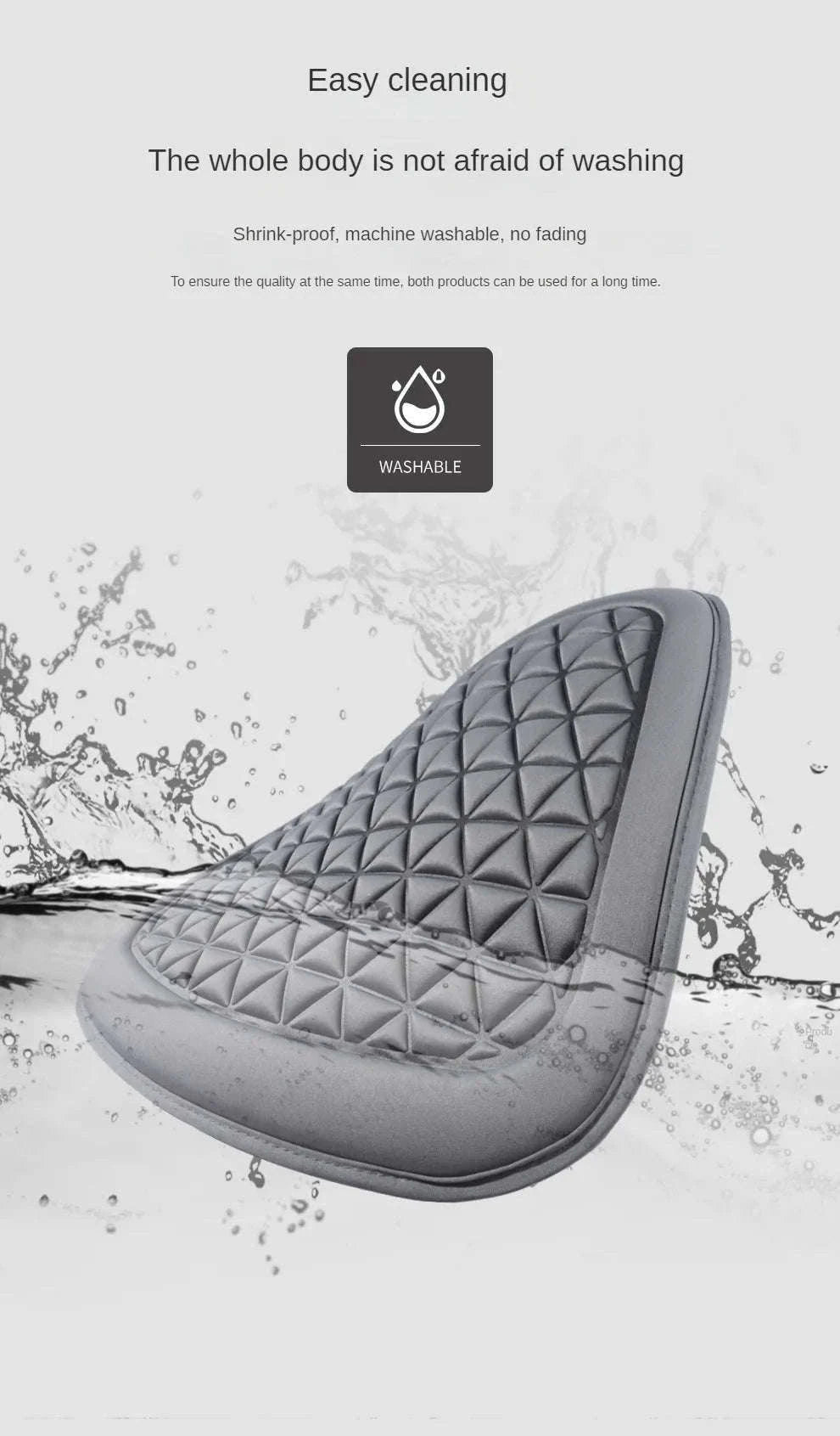 Breathable 3D Massage Car Seat Cushion Cover-Black square pad