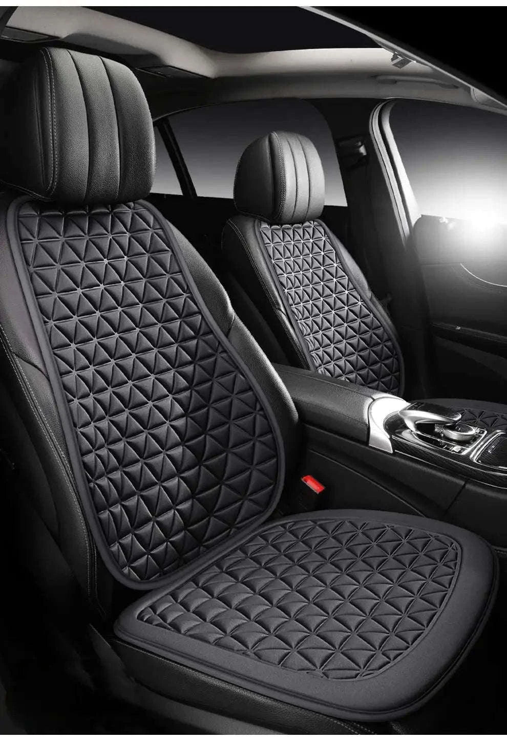 Breathable 3D Massage Car Seat Cushion Cover-Black square pad