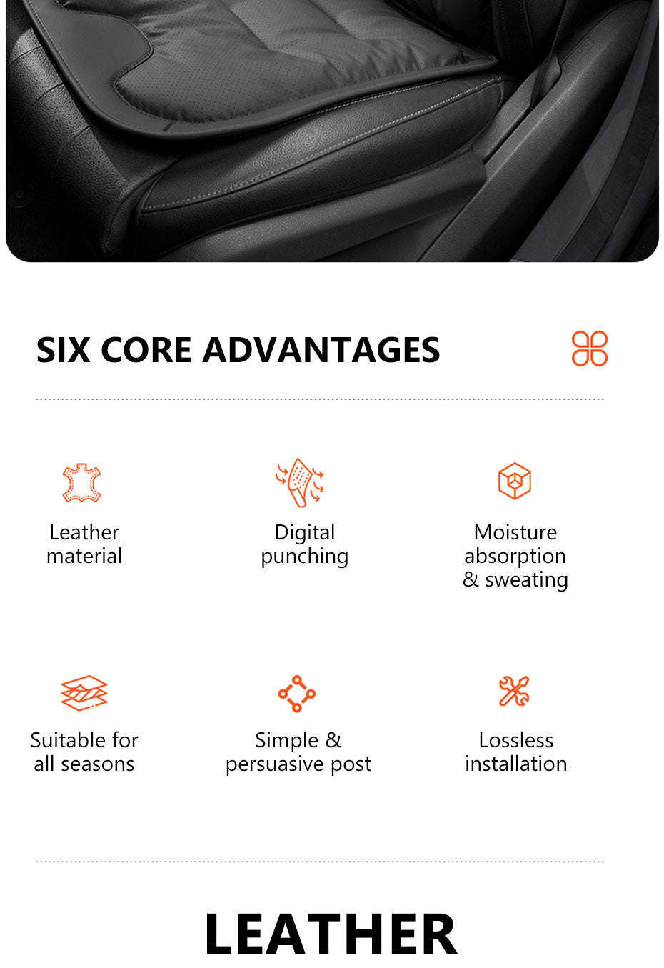 Breathable Anti-Slip Wear-Resistant Car Front Seat Cushion Cover-Front cover 1 set