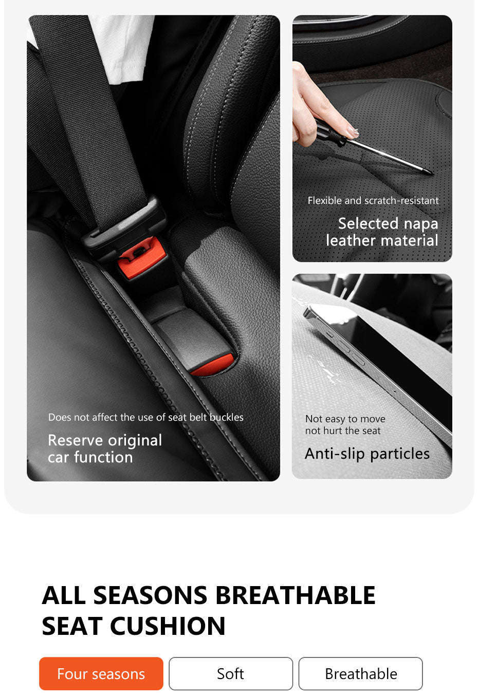 Breathable Anti-Slip Wear-Resistant Car Front Seat Cushion Cover-Front cover 1 set