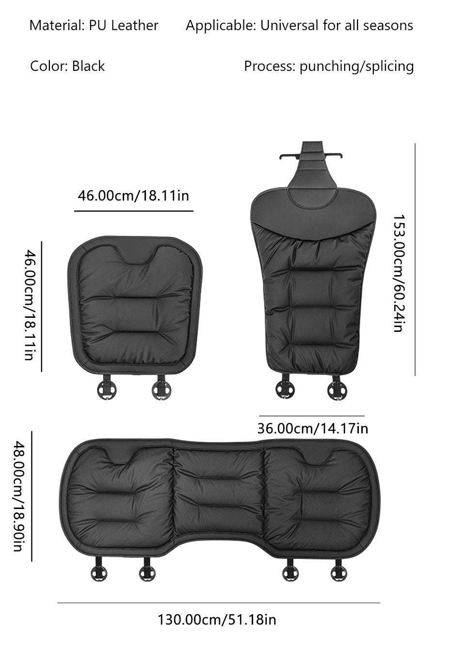 Breathable Anti-Slip Wear-Resistant Car Front Seat Cushion Cover-Front cover 1 set