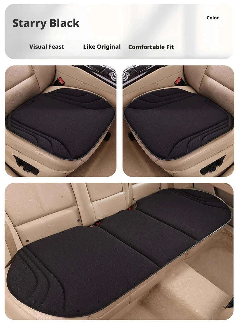 Breathable Car Seat Cushion with Latex Support-Black Front Seat