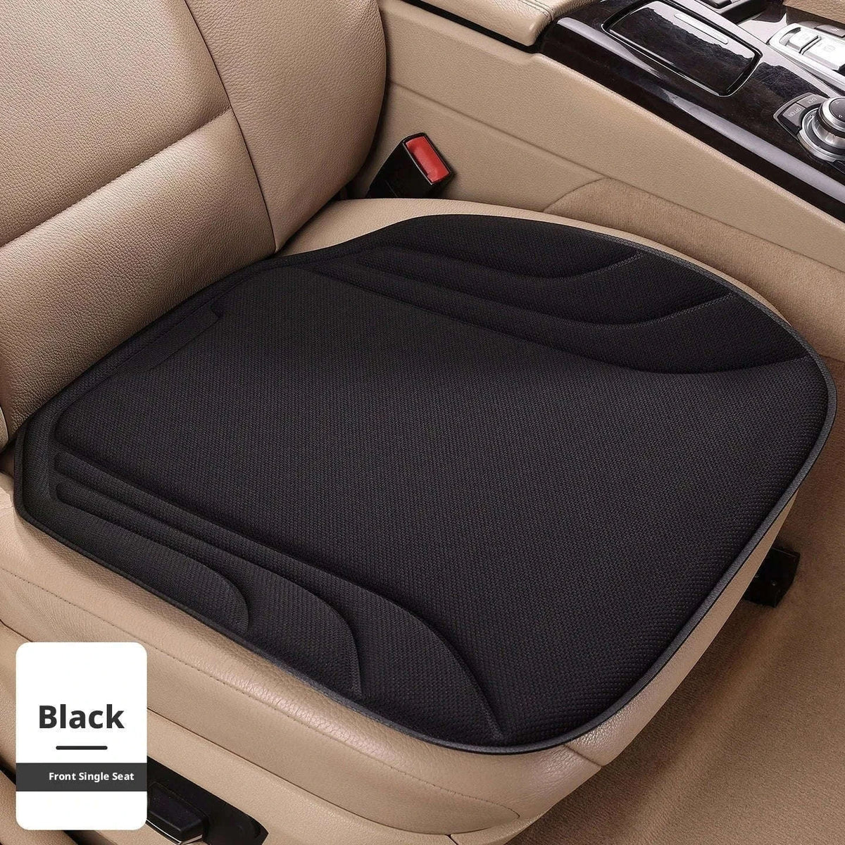 Breathable Car Seat Cushion with Latex Support-Black Front Seat