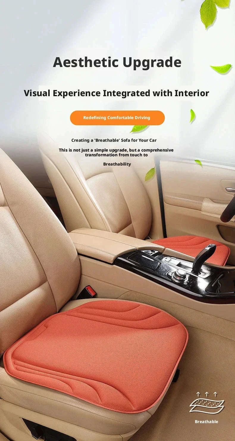 Breathable Car Seat Cushion with Latex Support-Black Front Seat