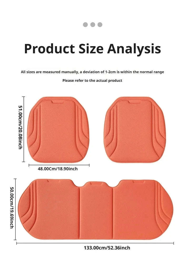 Breathable Car Seat Cushion with Latex Support-Black Front Seat