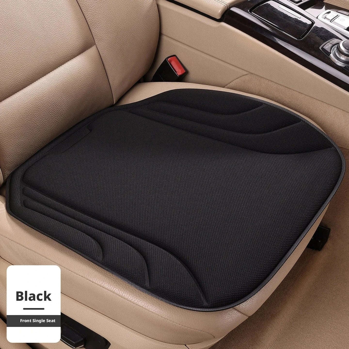 Breathable Car Seat Cushion with Latex Support-Black Front Seat