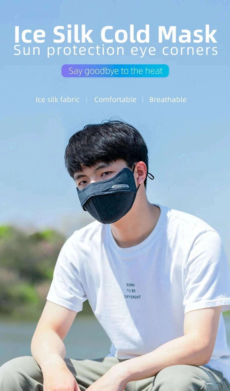 Breathable Cycling Face Mask Ice Silk UV Protection Scarf-KZ002BK 1pcs