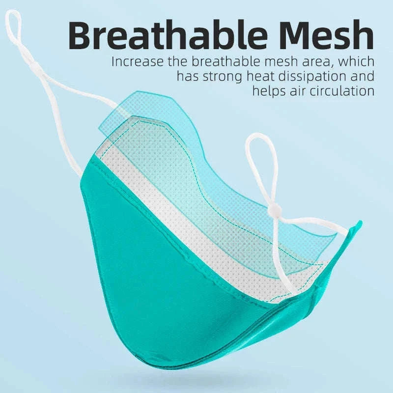 Breathable Cycling Face Mask Ice Silk UV Protection Scarf-KZ002BK 1pcs