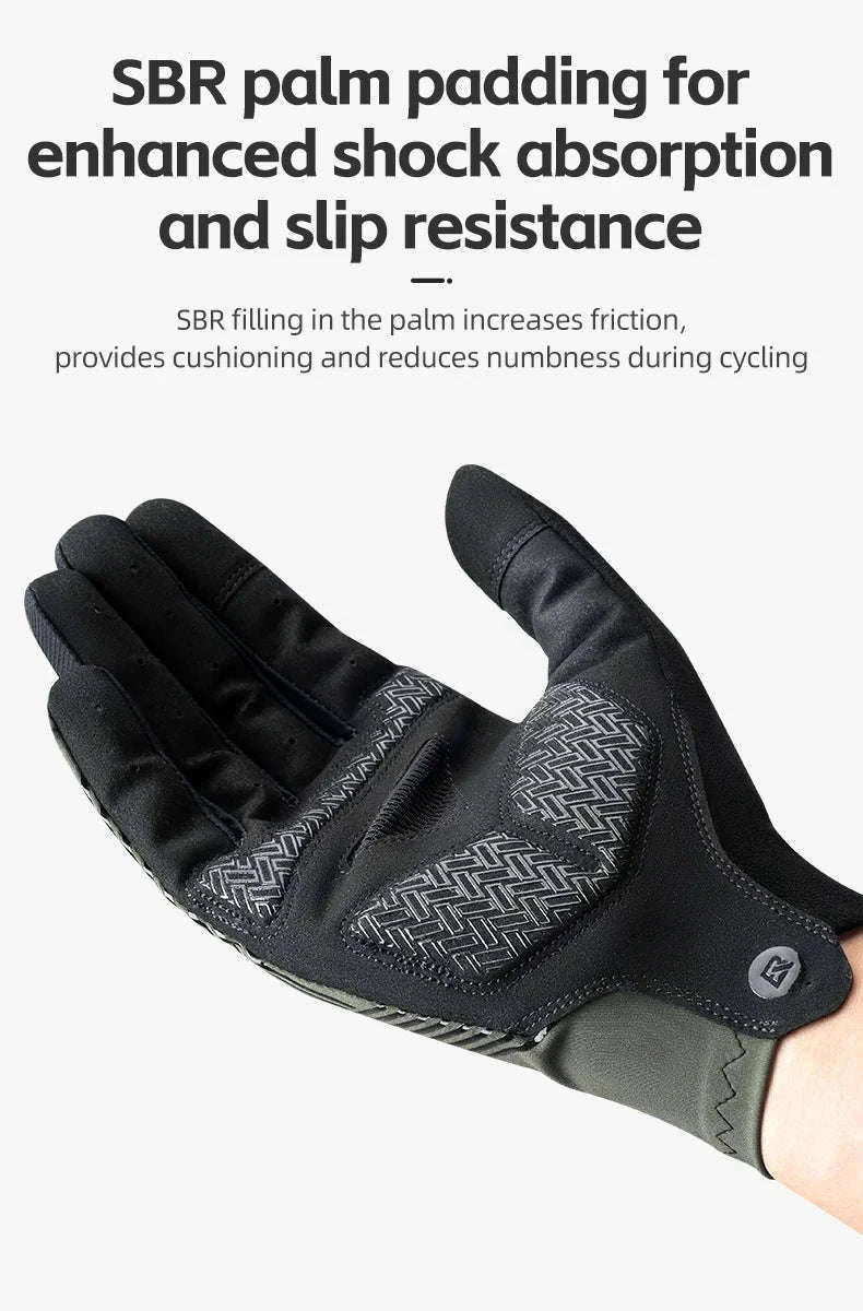Breathable Cycling Gloves with Touchscreen Grip for Road & MTB-S310-01 full gloves / XL