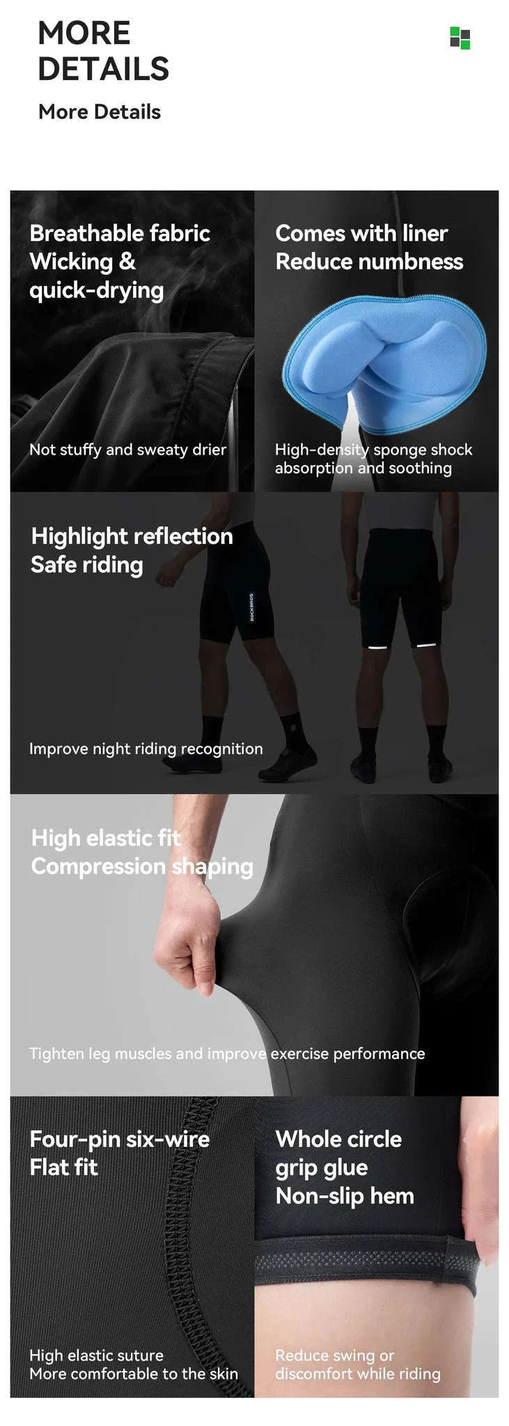 Breathable Cycling Shorts with 3D Sponge Padding for Comfortable Rides-RK1008 / Asian S(EUR XS)