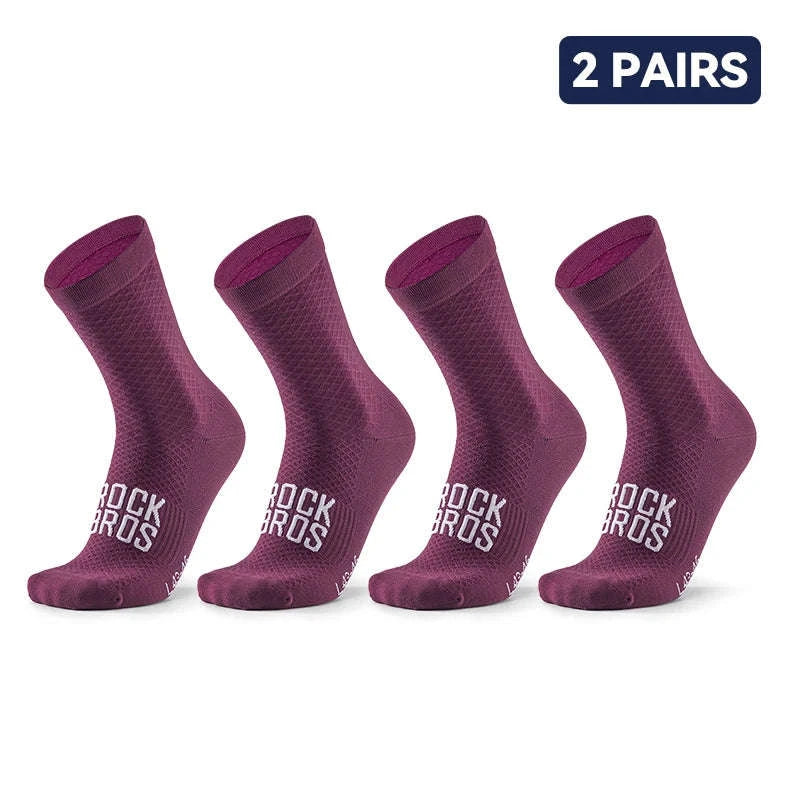Breathable Cycling Socks High-Elastic Shock Absorbing 2 Pairs-49210016-WT / S(EUR 36-38)