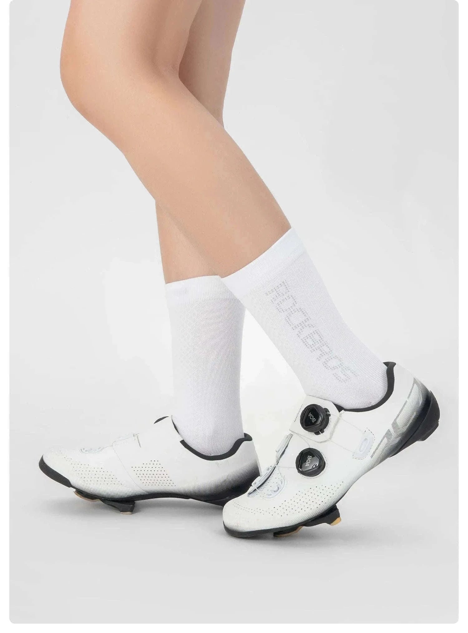Breathable Cycling Socks with Antibacterial Knit & Reflective Heel-490067-wt / L(EUR 43-46)