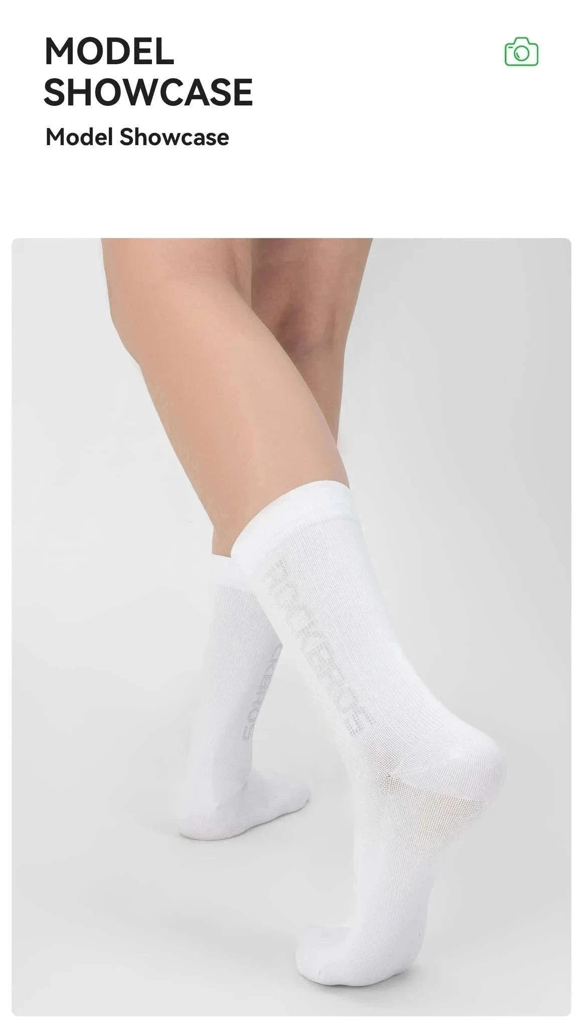 Breathable Cycling Socks with Antibacterial Knit & Reflective Heel-490067-wt / L(EUR 43-46)